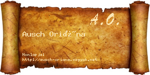 Ausch Oriána névjegykártya